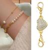 Shimmering Heart Shaped Magnetic Clasp Fastener For Jewelry Making Alloy Construction Rhinestones Necklace Connector