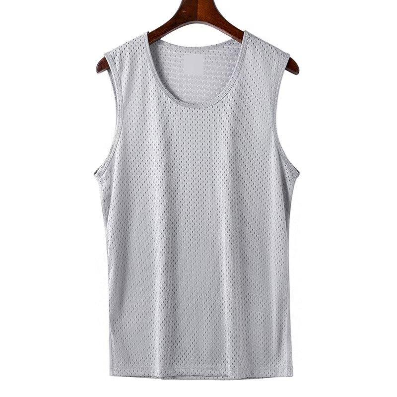 Men's Cool Mesh Ice Silk Slim Fit Summer Vest - Breathable Sports Fitness Tank Top