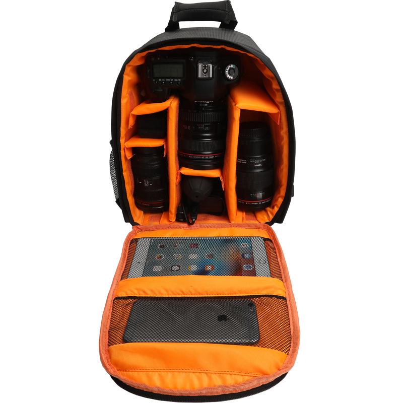 Waterproof, Wear-resistant DSLR Camera Backpack with Layered Lens Storage