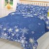 Weihnachts-Schneeflocken Blau 3-teiliges Bettwäsche-Set für Doppelbett Heimtextilien Bettbezug Steppdeckenbezug Kissenbezug
