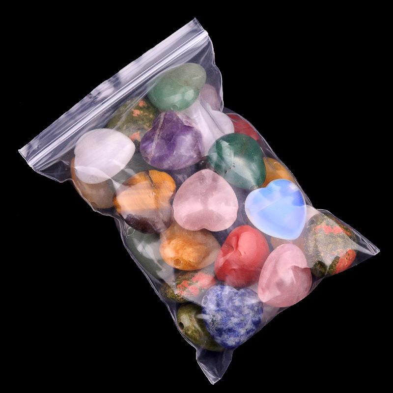 Ciondolo Cuore in Agata di Cristallo Naturale da 25 mm, Foro Grande da 3 mm Perforato Trasversalmente Charms di Pietra Preziosa per Gioielli Fai-da-Te