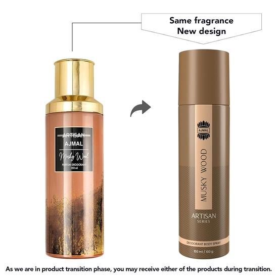 Ajmal Artisan - Musky Wood Deodorant Perfume 150ml Longlasting Spray Gift for Men Online Exclusive