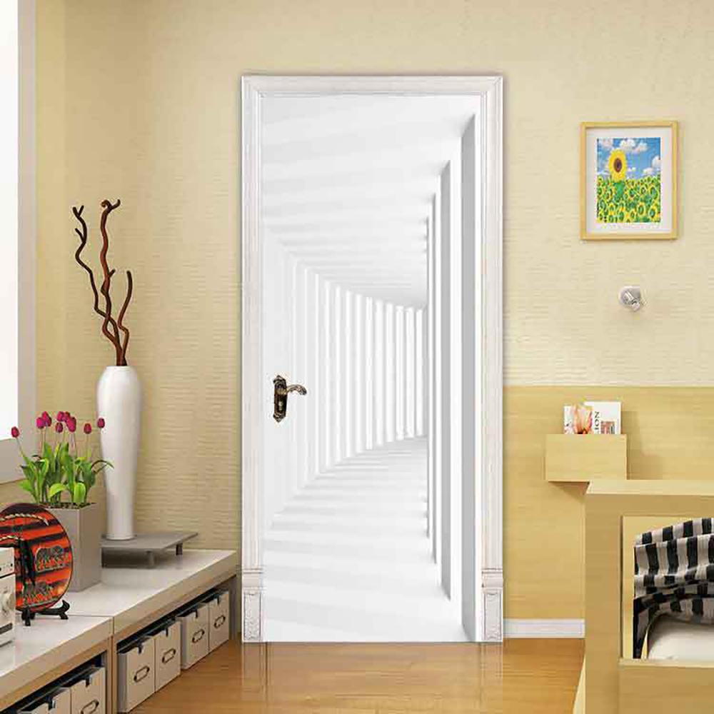 Adesivi Murali 3D Effetto Porta In Legno - Autoadesivi Per Porte, 95x215 Cm
