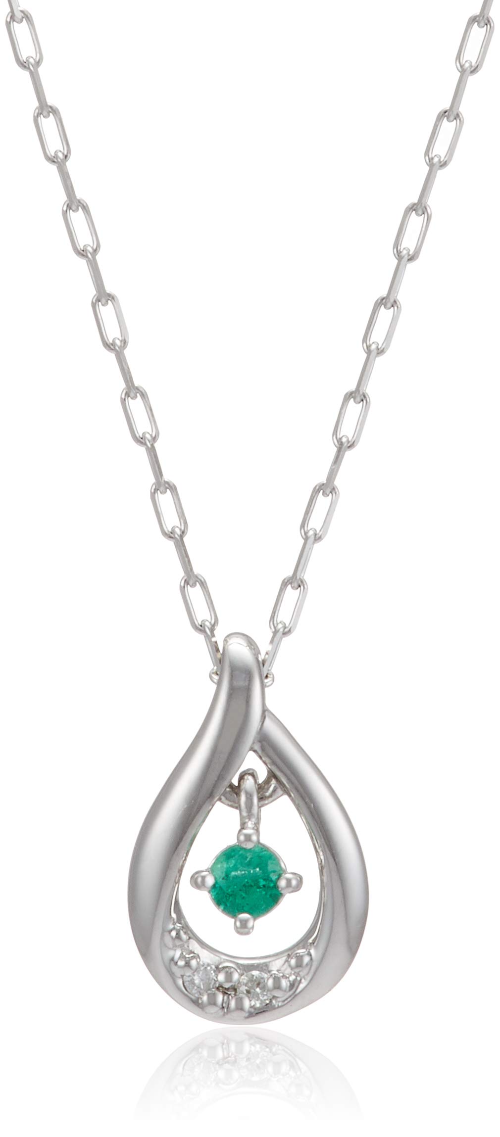 

[4℃] K10 White Gold Necklace [May Birthstone] 11182-612-3216-00-00 Women s