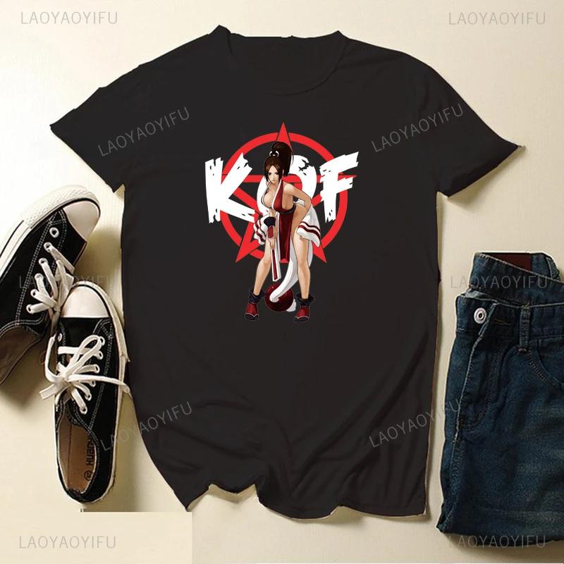 

Fighter King Mai Shiranui Modal Print Y2k Breathable anime creative aesthetics Hipster men women universal shortsleeved Tshirt S