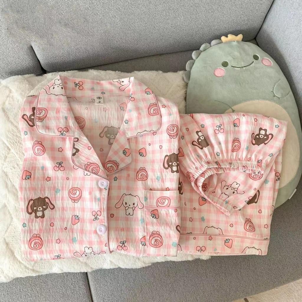Sommer neue Pyjamas Damen kurzärmelig Shorts dünne Wolkenbaumwolle Cartoon niedlich große Größe Koreanische Version Loungewear