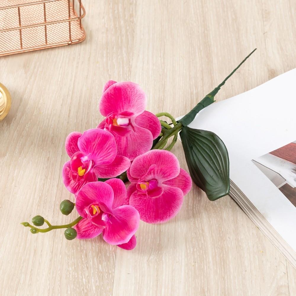 Silk Flower Simulation Butterfly Orchid Real Touch Photography Props Artificial Phalaenopsis Bouquet 4/12 Heads Home Decor