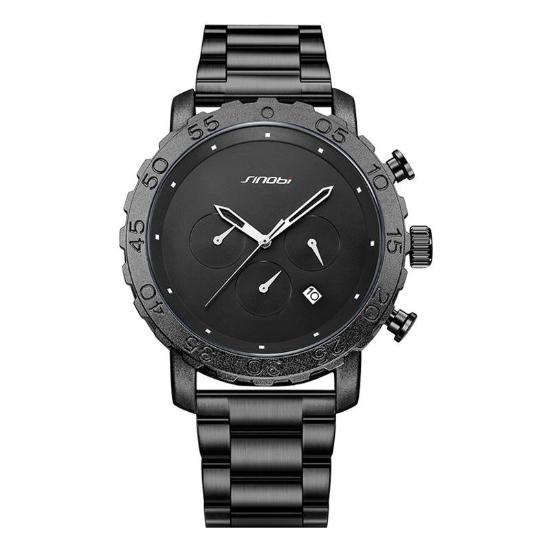 Men S Watch Men S Three-Eye Six-Pin Multi-Function Steel Belt Watch Waterproof Quartz Watch Guangzhou Watch 9881
