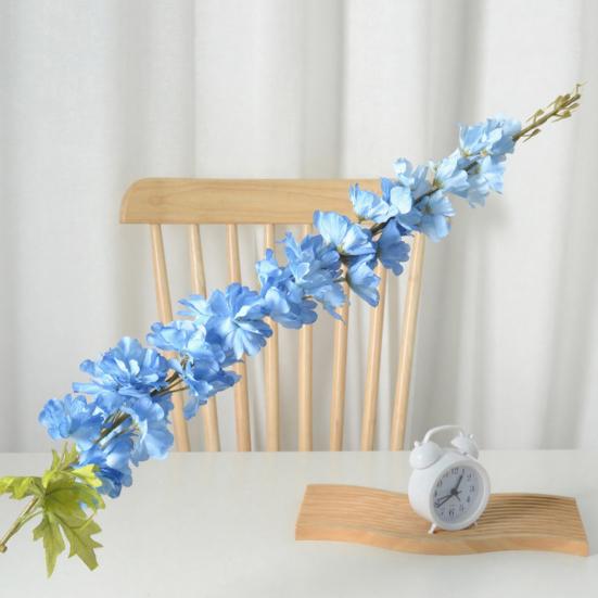 פרחי דלפיניום מלאכותיים גבעול ארוך 46 אינץ' פרח היacinth מדומה לוואזה גבוהה קישוט מרכזי לחתונה, בית, מסיבה סידור פרחים קישוט שולחן