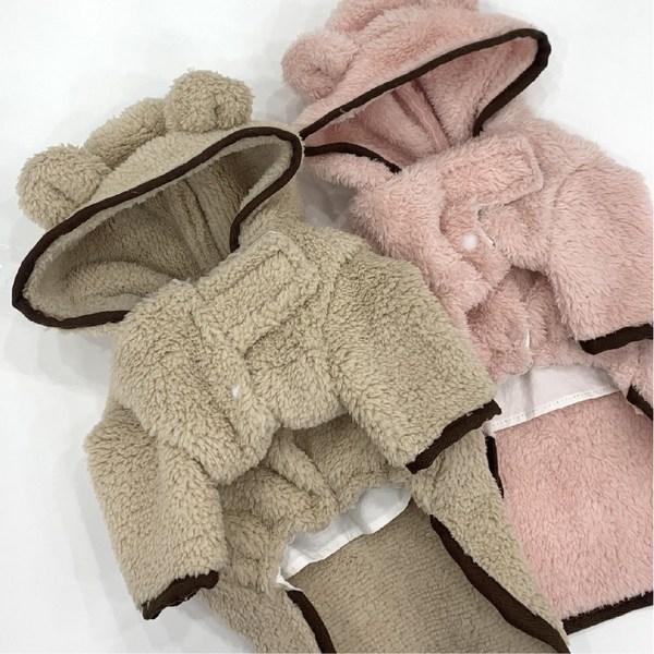 Montberua Bär Winterfleece Geschirr Kleidung Polsterung, rosa