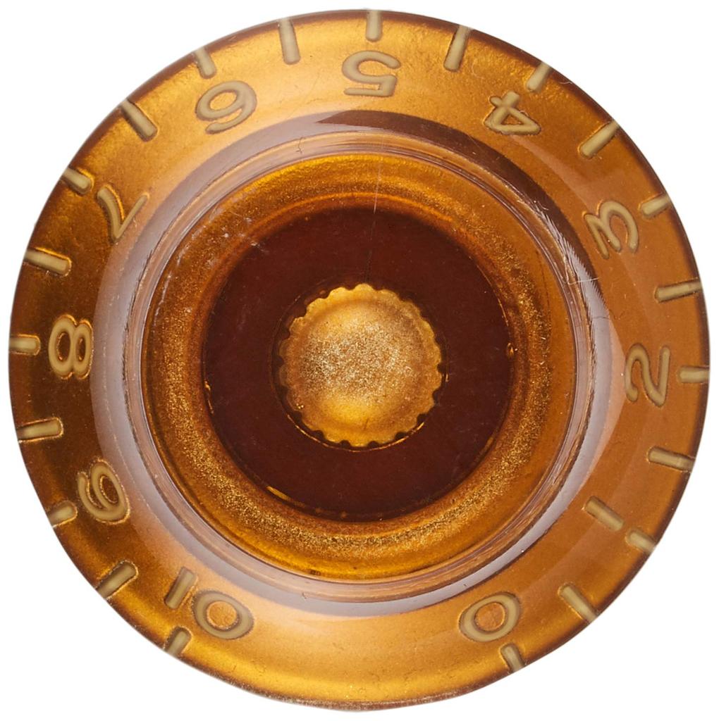 guitar Knobs Toggle Switch Embossed Metric Made in Japan GP FACTORY Gibson-style UFO/Hat (4 pieces) + Knob, Lettering, Amber, Size,