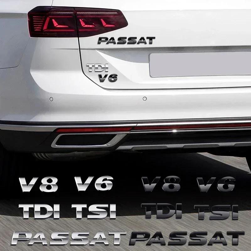 W134W1331pcs Chrome 3D ABS PASSAT TSI TDI V6 V8 Letters Car Rear Tail Trunk Body Side Fender Badge Logo Emblem for Volkswagen B5 B6 B7