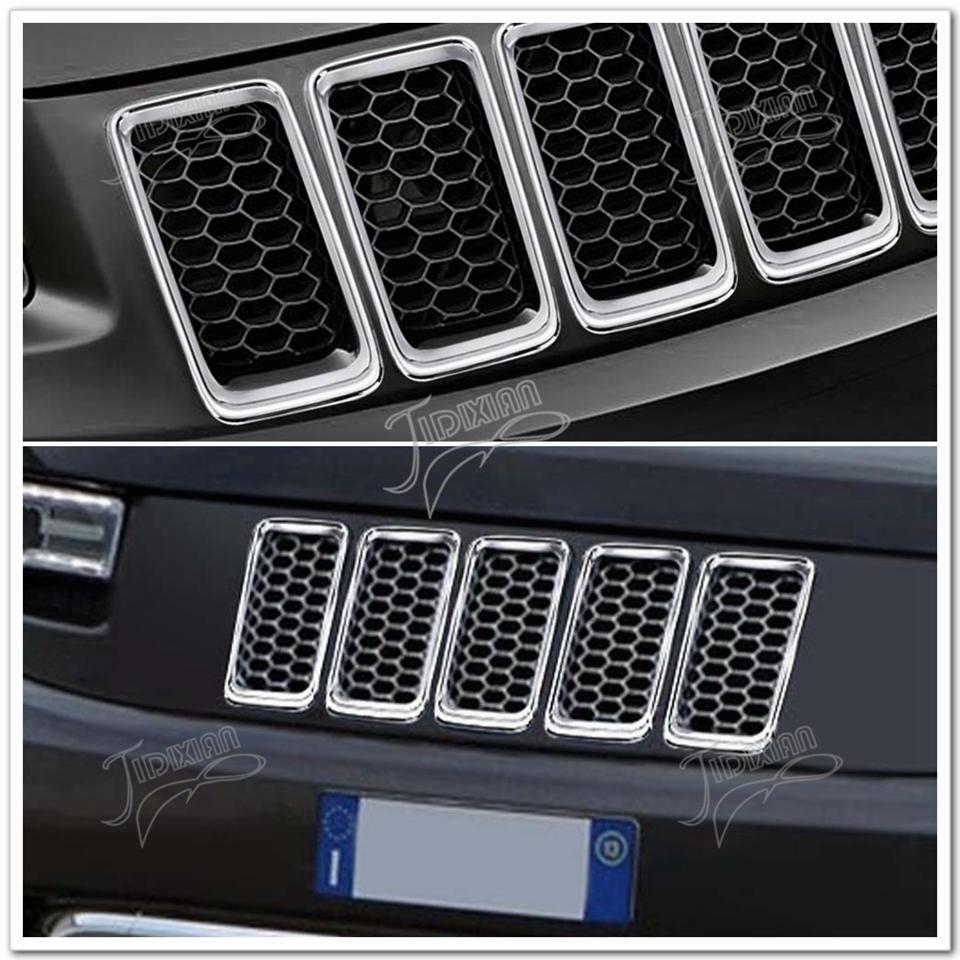 JIDIXIAN Racing Grills for Jeep Grand Cherokee 2014 2015 2016 Front Insert Honeycomb Grille Mesh Decoration Cover Accessories