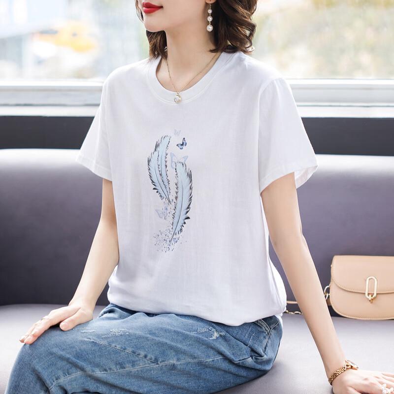 

Women s Summer Printed Cotton T-Shirt L