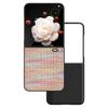 For Honor Magic V Flip 5G Case Plaid Texture Leather Coated PC Phone Cover