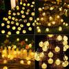 New Solar LED String Illumination Lights Improved Hours of Lithium Battery 50 IP65 8 Automatic at Garden Fairy Outdoor Garden New School Warm Yellow