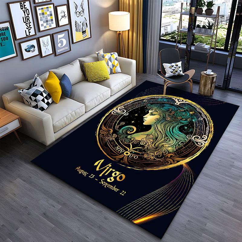 Virgo Zodiac Artistic Carpet Suitable As a Non-slip Mat for the Living Room or Bedroom Sofa