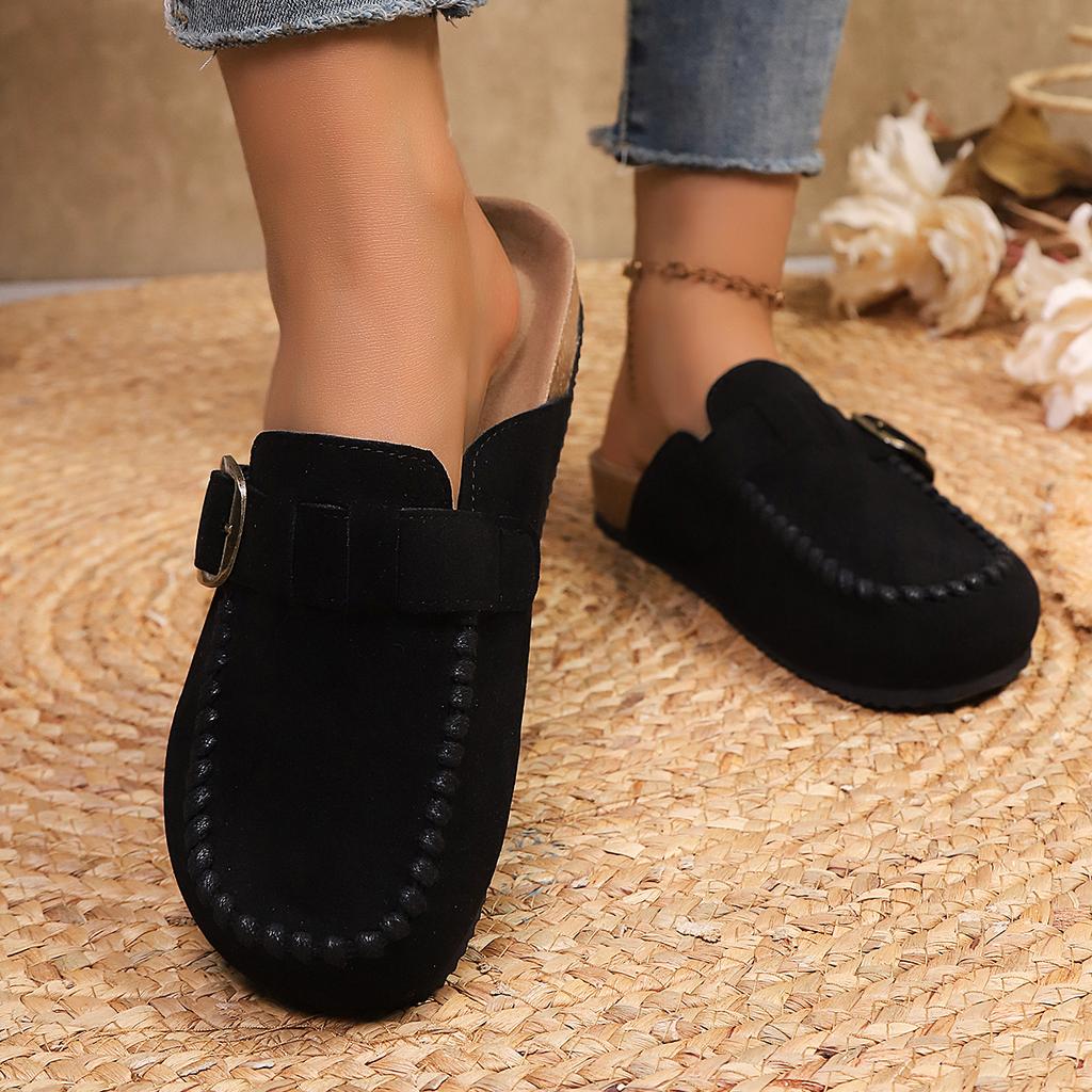 *Summer New Round Head Sexy Elegant Comfortable Casual Slippers Fashiable Baotou Thick Bottom Flat Slippers for Women