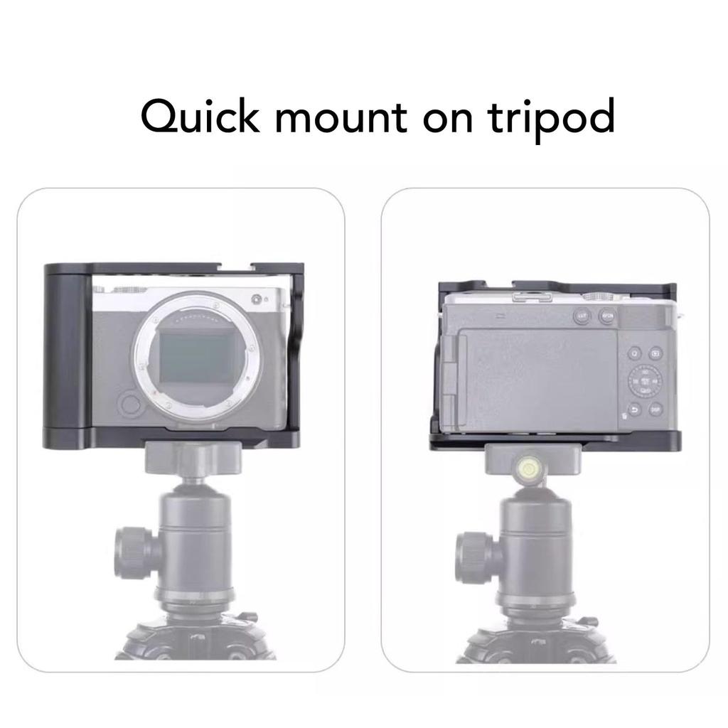 Aluminum Alloy Camera Cage for Easy Assembly and Integrated Cold Shoe Quick Release Plate for Secure Screw Screw S9, Disassembly, Mount, Arca-Style