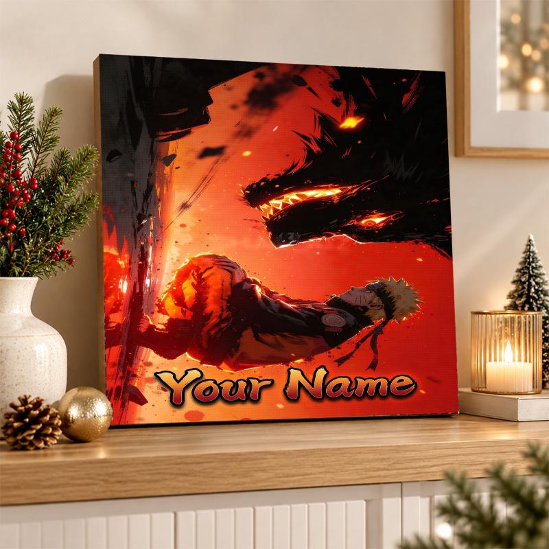 Kurama Naruto Custom Name Diamond Painting Personalized 5D Full Drill DIY Diamond Art Home Decor