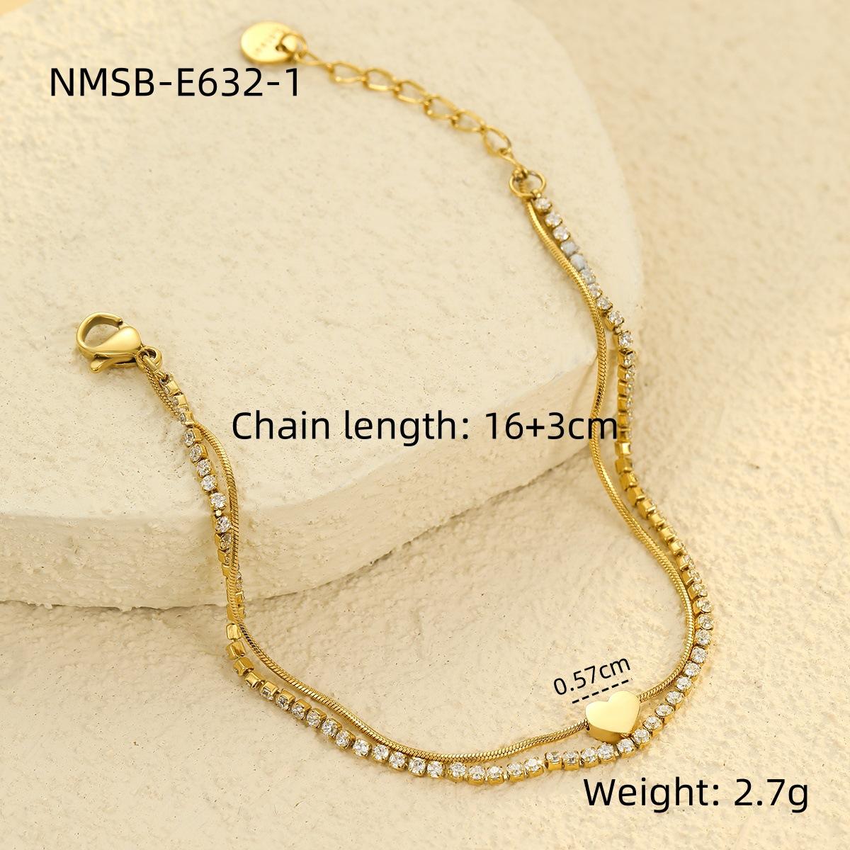 GEMCHIC Women s Stainless Steel Double Layer Love Zircon Stackable Bracelet Unisex Titanium Steel Jewelry