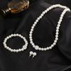 1/2 Set Imitation Pearl Jewelry Set Adjustable Length Necklace Ear Studs Bracelet Set Women Wedding Party Jewelry Gift