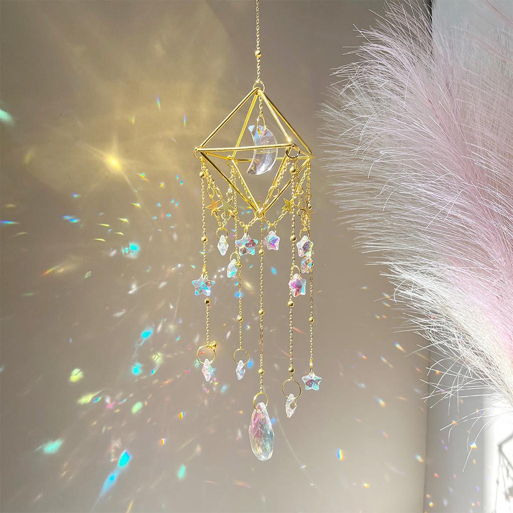 1Pc Crystal Hanging Light Catcher, Crystal Prism, Light Catcher, Light Catcher, Window and Garden Decoration