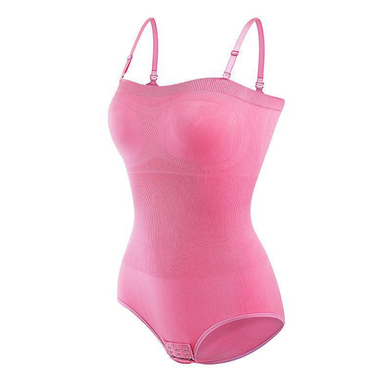 

Знімні бретельки Безшовний коригуючий боді для жінок Без бретелей Контроль живота та підтяжка сідниць Облягаючий корсет для талії Великі розміри Формувач тіла S рожевий