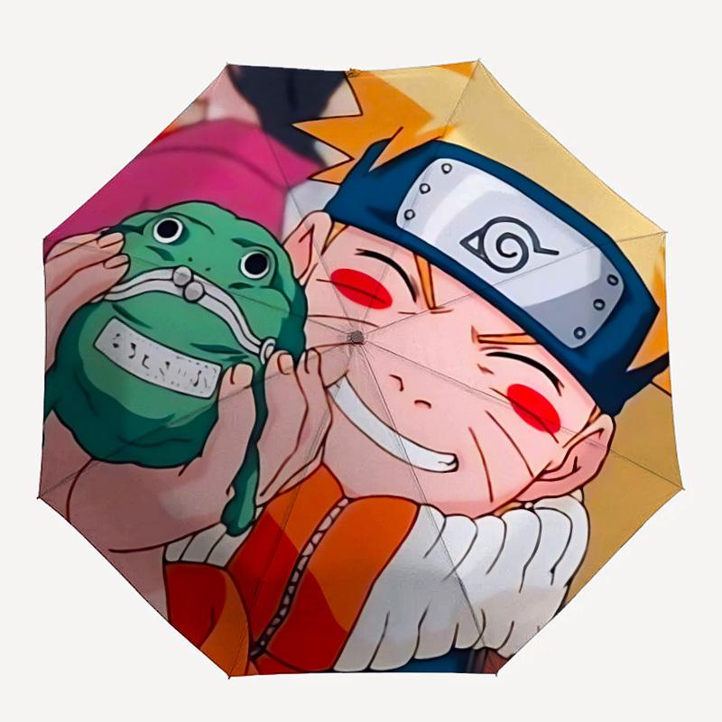 

1pc Naruto Automatic Umbrella 8 Rib Portable Folding Black Iron Frame for Outdoor, Beach, Travel, Beach Umbrella 0905179