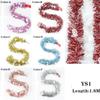 2M Foil Tinsel Ribbon Garland for Christmas Decoration Xmas Tree Wrapping Ribbon Christmas Ornaments New Year Decor Supplies