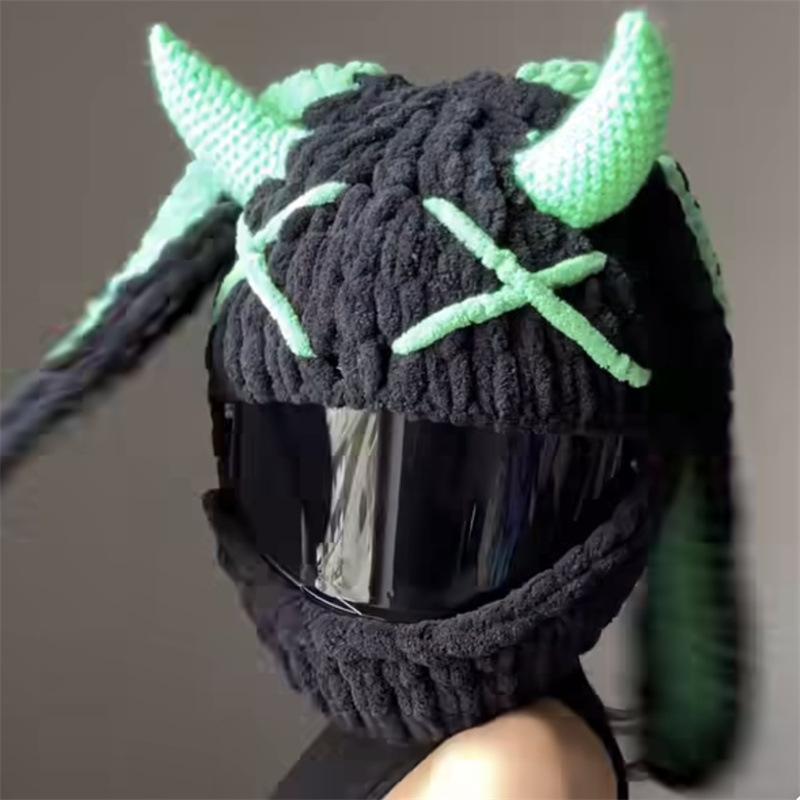 

Новая ручная работа крючком персонализированная модная кошачья ушка коса кулон звезда взрослая шапка adult 57-59cm [adult hat size, non-helmet model]