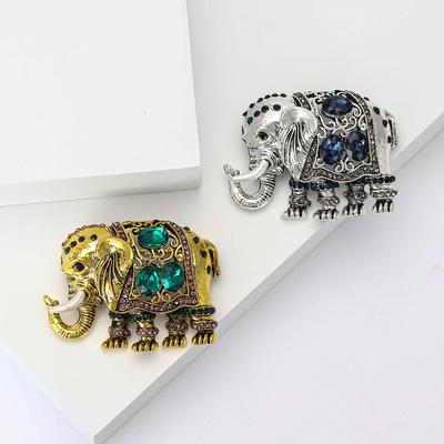 New Rhinestone Mammoth Pins Women's Unisex Glass Animal Brooches Elephant Lapel Pins Event Party Decoration Clothing Accessories