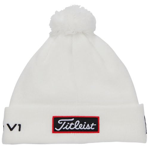 Titleist Tour Pom Pom Beanie, Men's, White