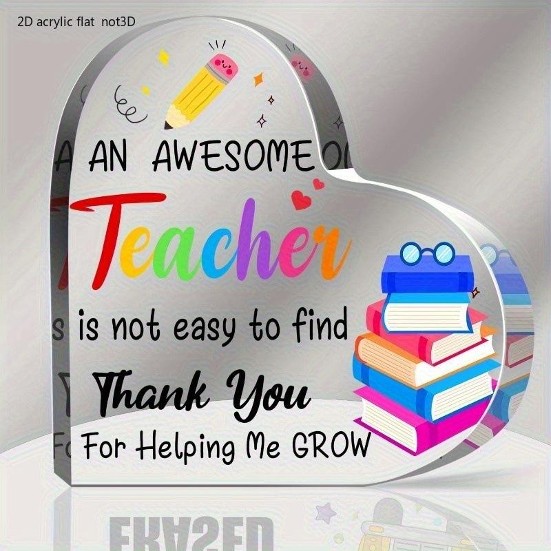 

Teacher Appreciation Keepsake: Awesome Teacher Acrylic Sign. for Women/ Men/ Tutors - Acrylic Desktop Ornament, Four Seasons Decoration 10*10cm