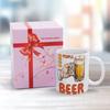 1pc 11oz Double-Sided Printed Mug for Beer Lovers, Smooth Ceramic, Great Simple Gift
