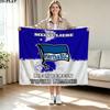 1PC Hertha BSC Custom Name Patterned Flannel Blanket Suitable For All Seasons for Home Decor Warmth and Comfort Gifts Holiday Present