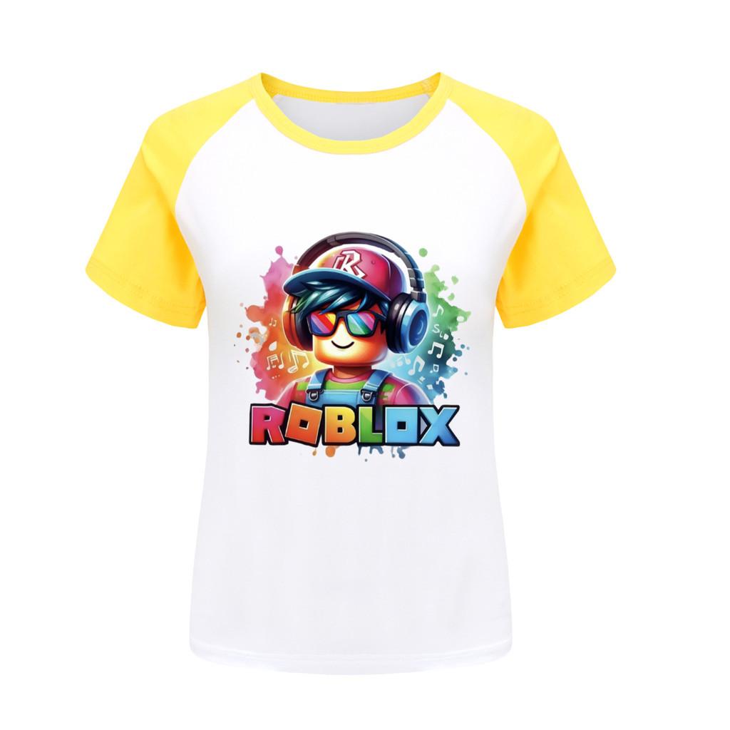 5528 Boys Girls Roblox Printed Raglan Short Sleeves T-Shirt