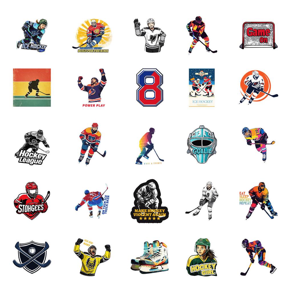 50 Nowe Naklejki Graffiti Sportowe z Gry Hokeja na Lodzie Dekorują Lodówkę Kask Laptop