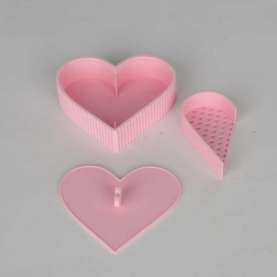Heart-shaped Corn Starch Tapper Box Leak-Proof Powder Container Anti-Stick Dusting Tool for Polymer Clay
