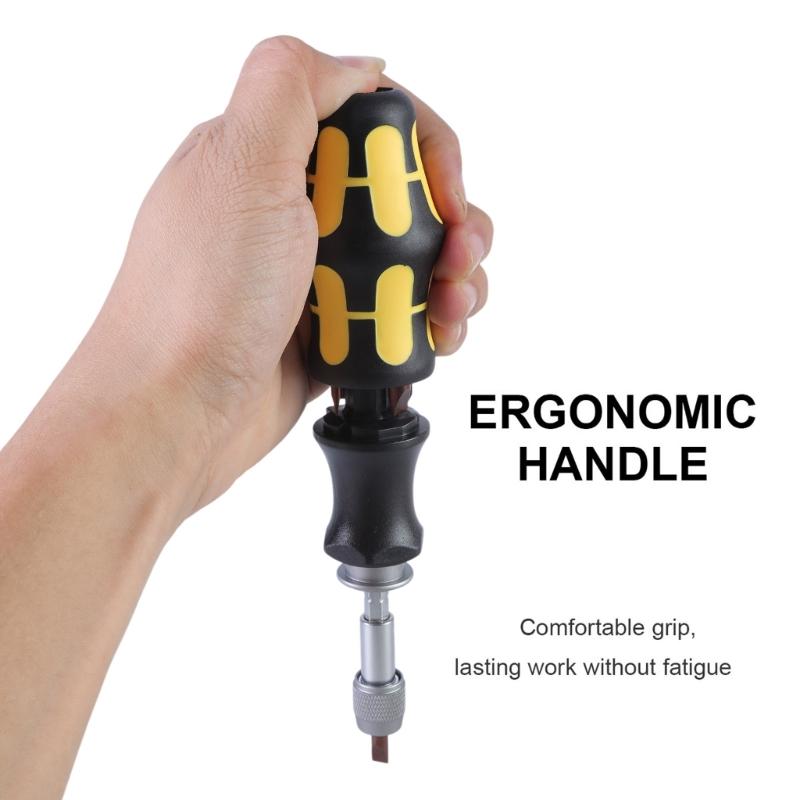 Magnetic Ratchet Screwdriver Set,Multibit Ratchet Screw Driver,Ratcheting Screwdriver Telescoping Hand Tool