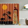 Abstract African Shower Curtain Prints Fabric Polyester Curtains For Bathroom Waterproof Bath Curtain Hooks Decoration