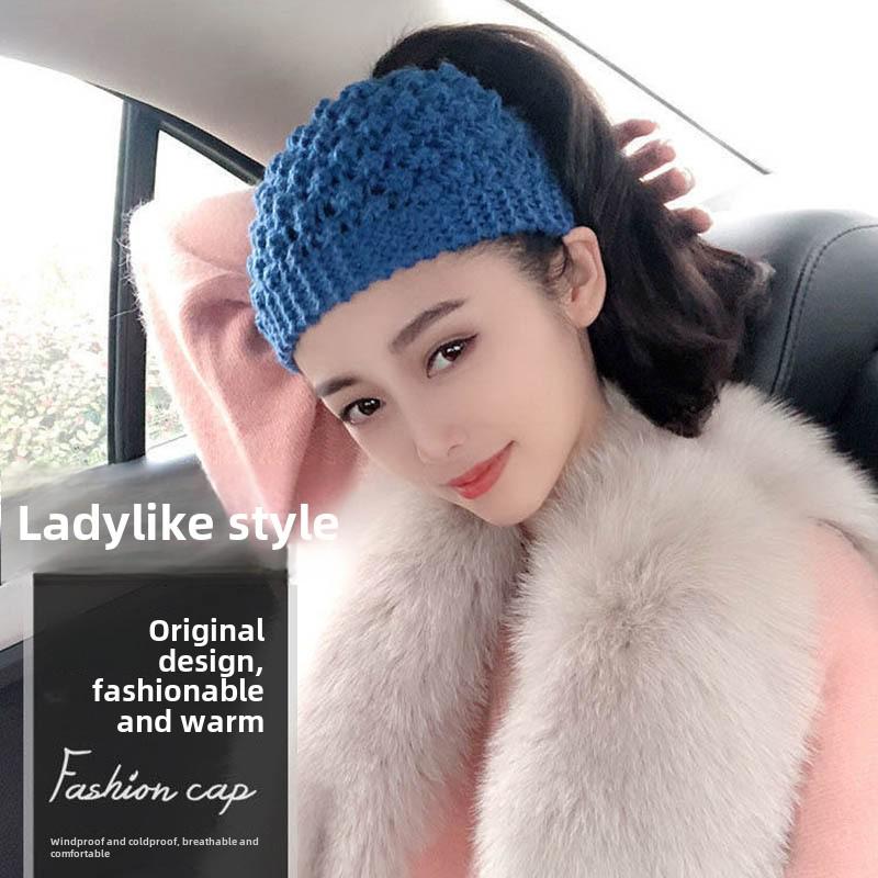 

Корейская вязаная шерстяная повязка на голову с широкими полями - женская теплая защита ушей, аксессуар для волос