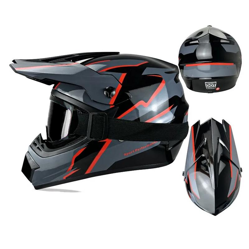 DOT Motocross Helmet with Free Goggles - Lightweight Off-Road Helmet