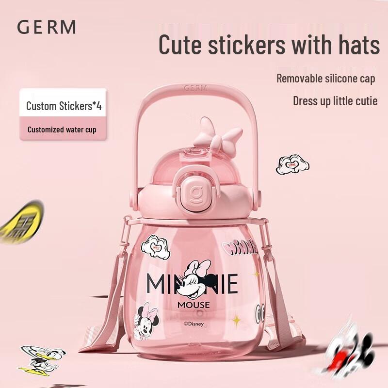 Disney Mickey Large Capacity Plastic Straw Bottle