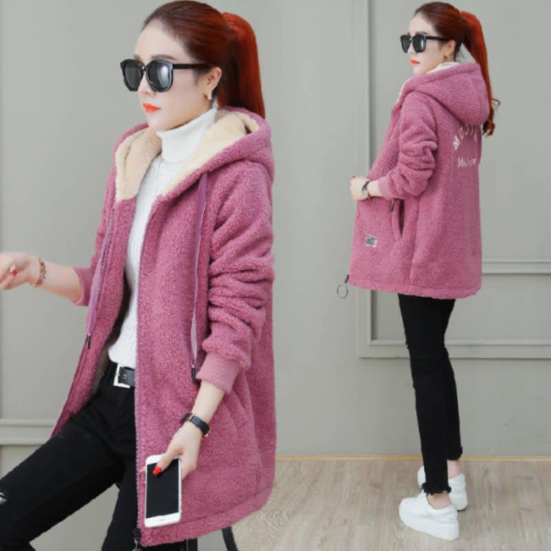Felpa e Felpa con Cappuccio Ispessita Donna, Nuovo Top Invernale, Cappotto Invernale in Pelliccia