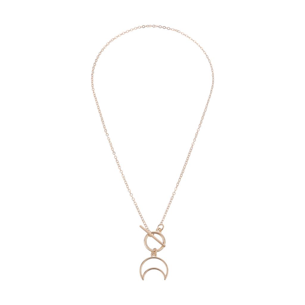 Europe, America, Fashion Moon Shape Trend Women's Necklace, Personality and Temperament Small Hole Chain