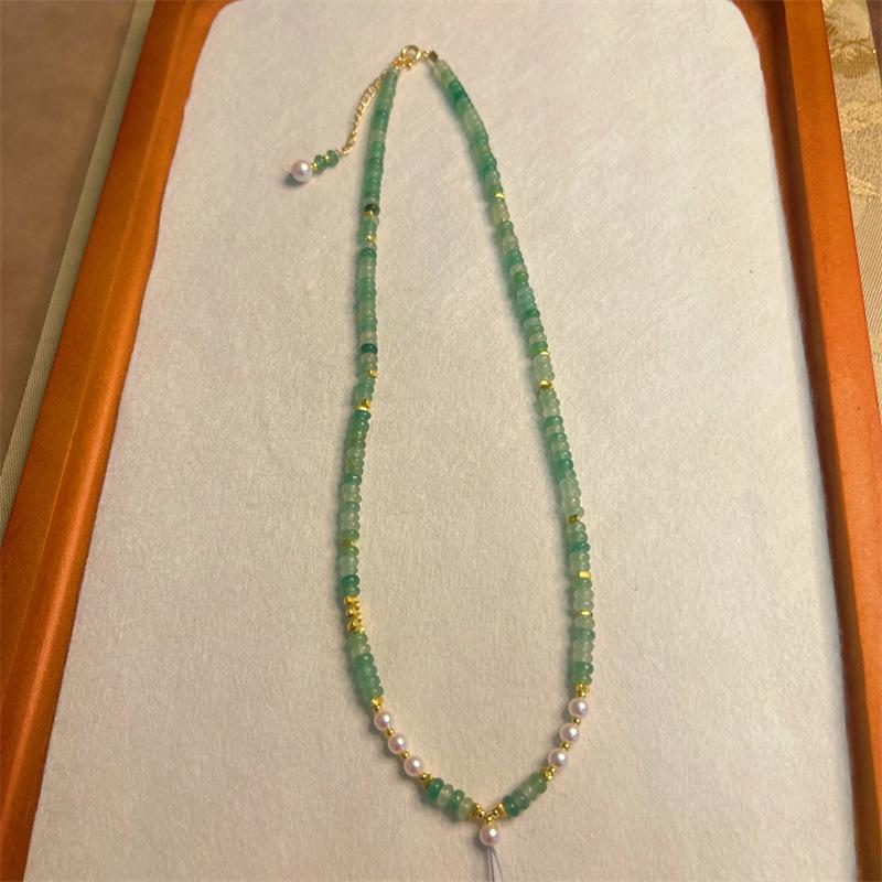 Original Chinese High-End Dongling Jade Women's Lucky Abacus Beads Clavicle Necklace