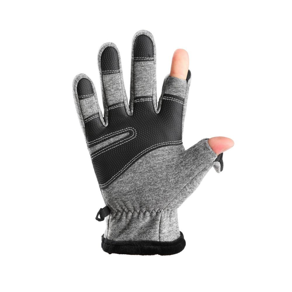 Warm fleece gloves Windproof waterproof touch screen non-slip outdoor sports mountaineering autumn and winter thickened zipper gloves