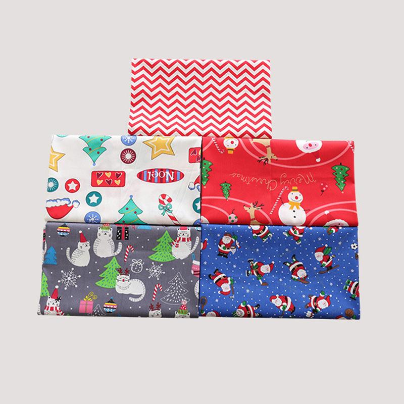 5pcs/Lot Printed Cloth 25x25cm Christmas Series Handmade Material Sewing Quilting Fabrics DIY Cotton Fabric Patchwork