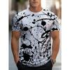 Summer Men's Splatter Pattern T-Shirt Black and White Abstract Design Casual Short-Sleeve Tops Street Style Regular Men Clothes